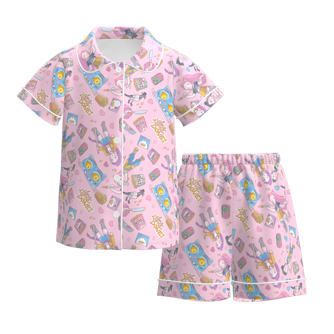(Pre Order)Girls Spring&Summer Movie Character Print Pajamas