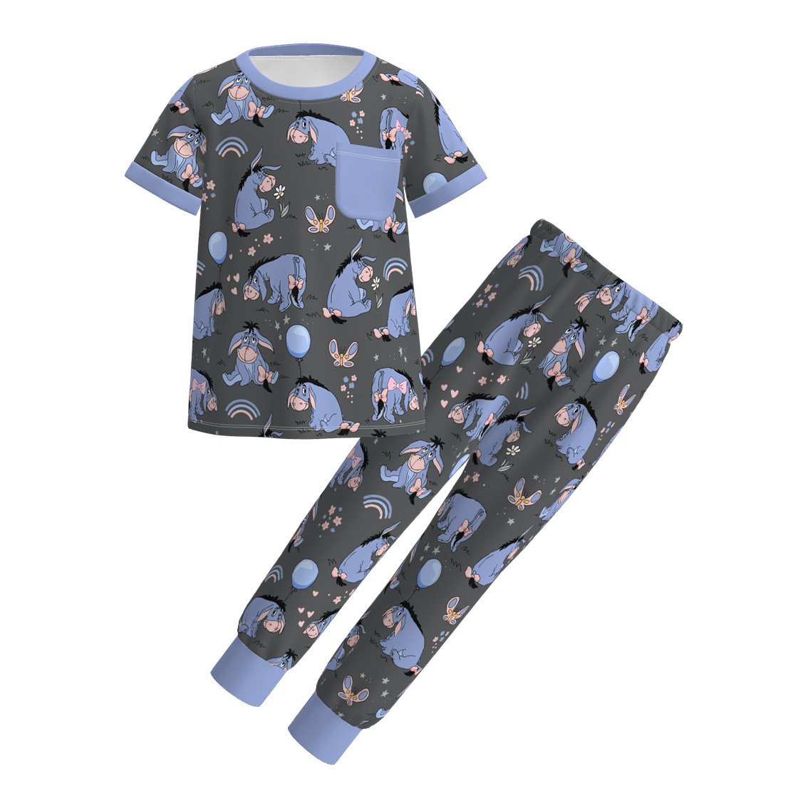 (Pre Order)Girls Spring&Summer Cartoon Print Pajamas