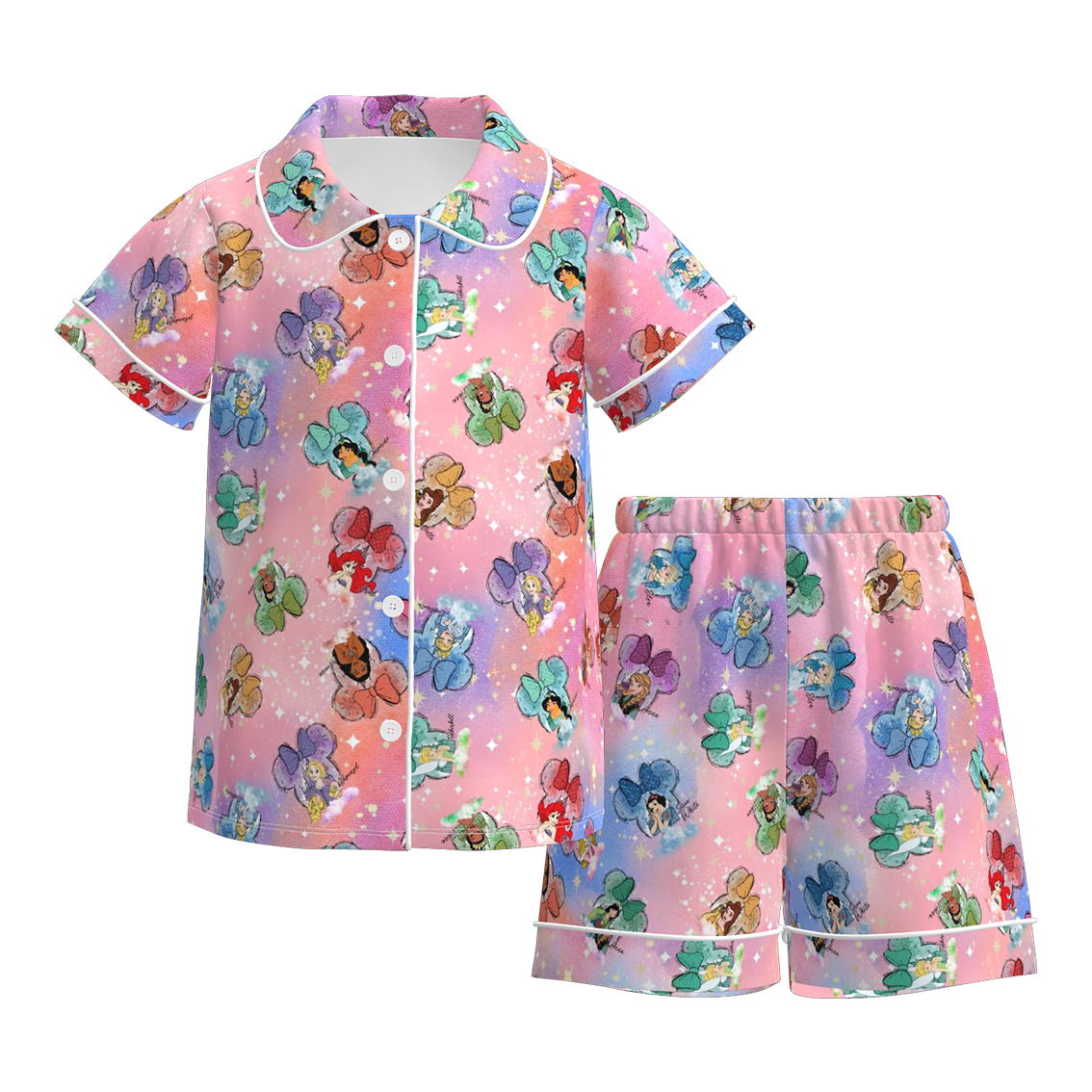 (Pre Order)Girls Spring&Summer Princess Print Pajamas