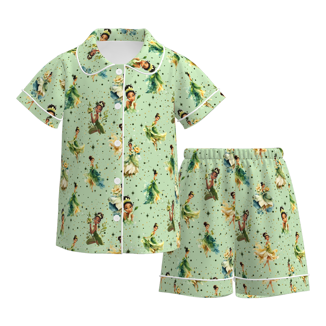 (Pre Order)Girls Spring&Summer Princess Print Pajamas