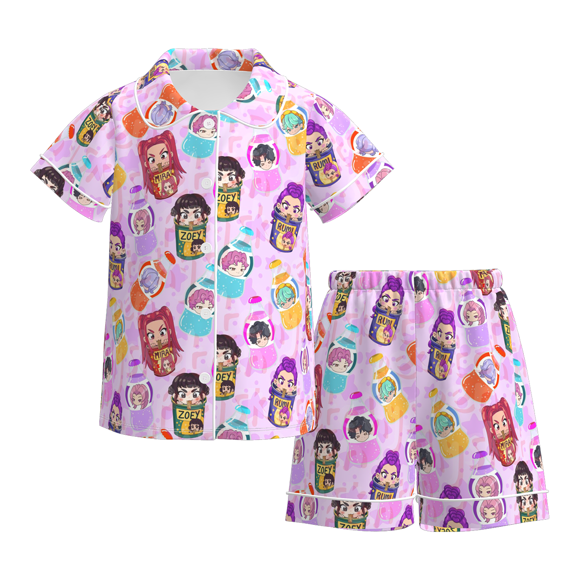 (Pre Order)Girls Spring&Summer Movie Character Print Pajamas