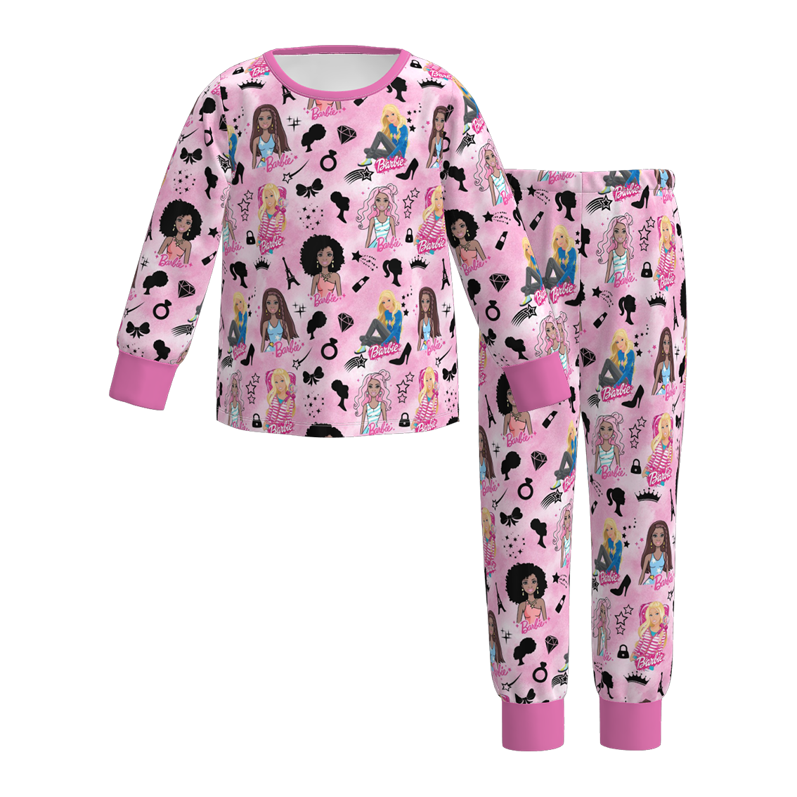 (Pre Order)Girls Spring&Summer Cartoon Print Pajamas
