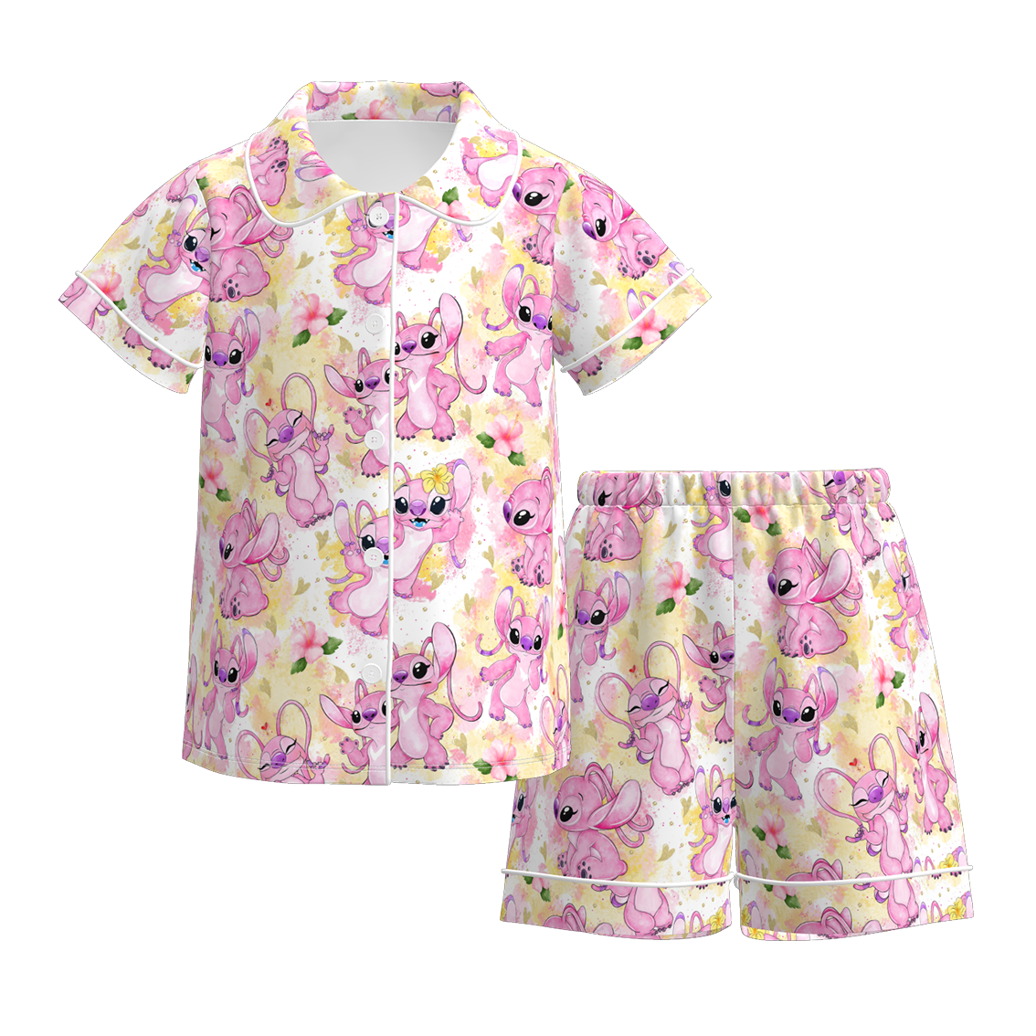 (Pre Order)Girls Spring&Summer Cartoon Print Pajamas