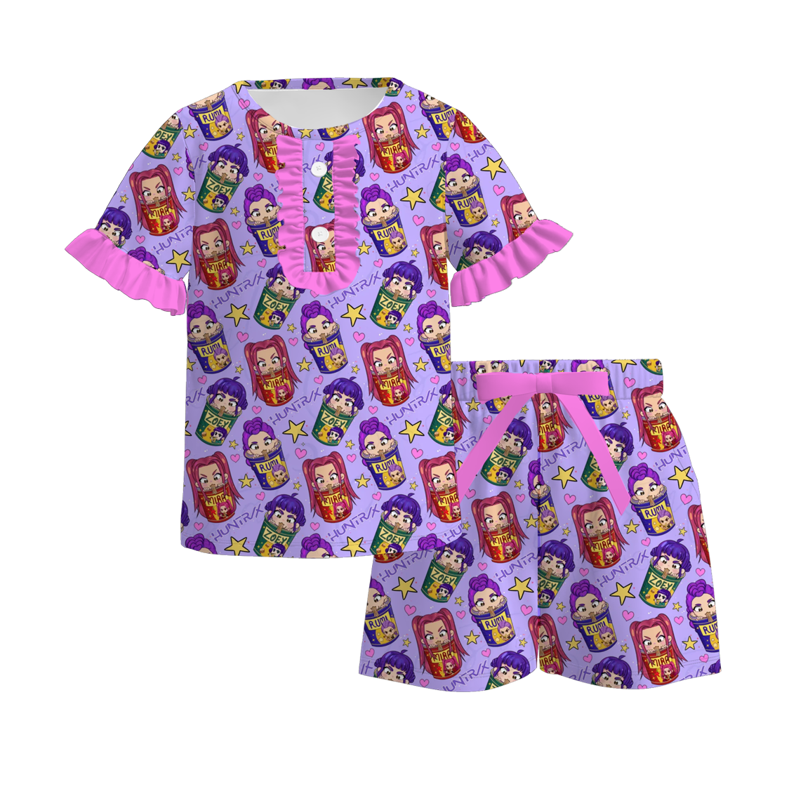 (Pre Order)Girls Spring&Summer Movie Character Print Pajamas