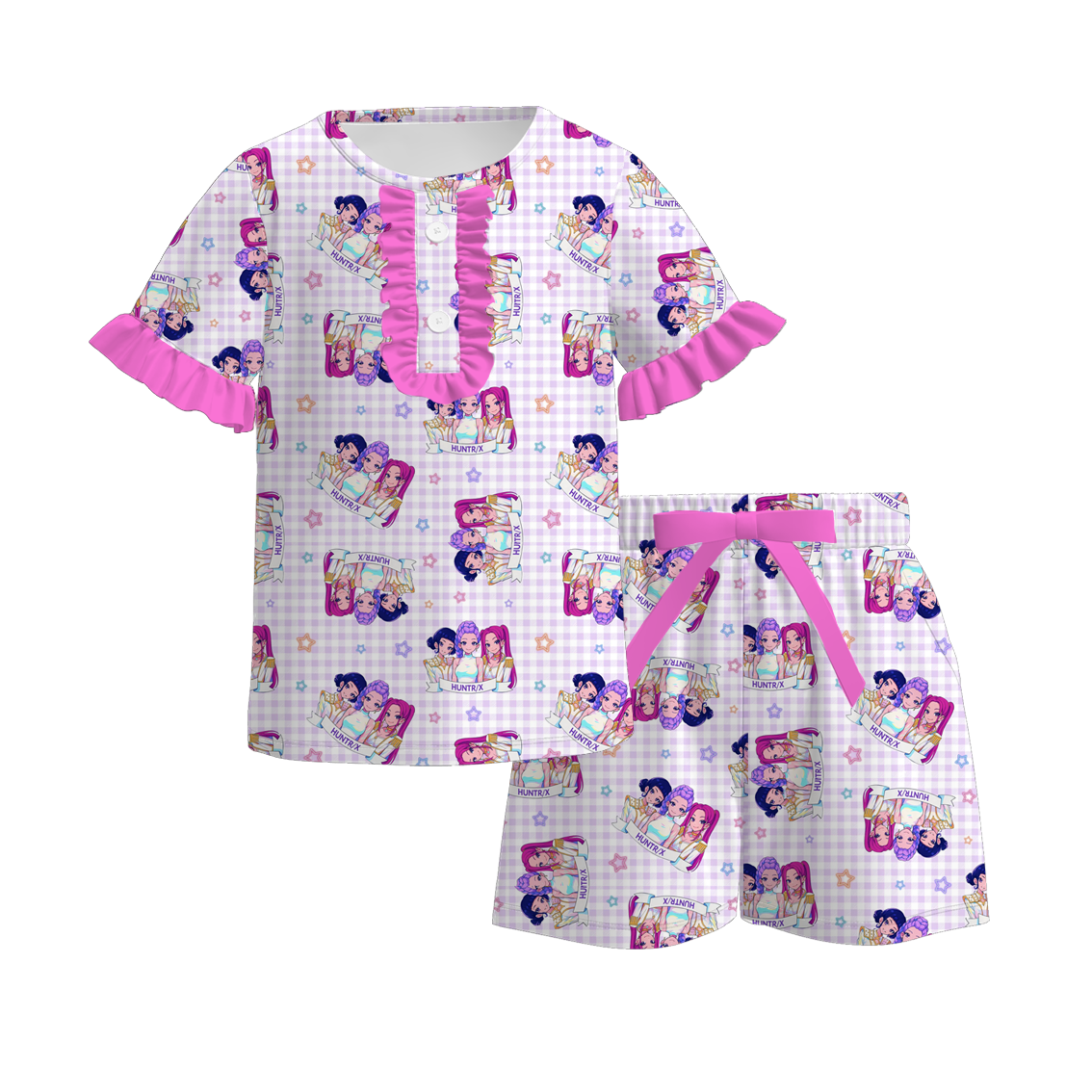 (Pre Order)Girls Spring&Summer Movie Character Print Pajamas