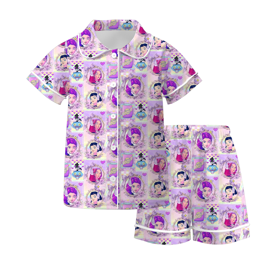 (Pre Order)Girls Spring&Summer Movie Character Print Pajamas
