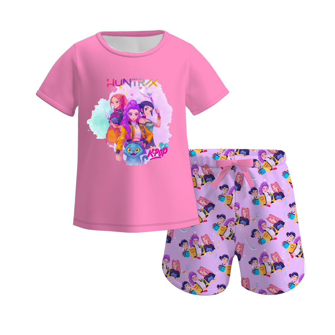 (Pre Order)Girls Spring&Summer Movie Character Print Pajamas
