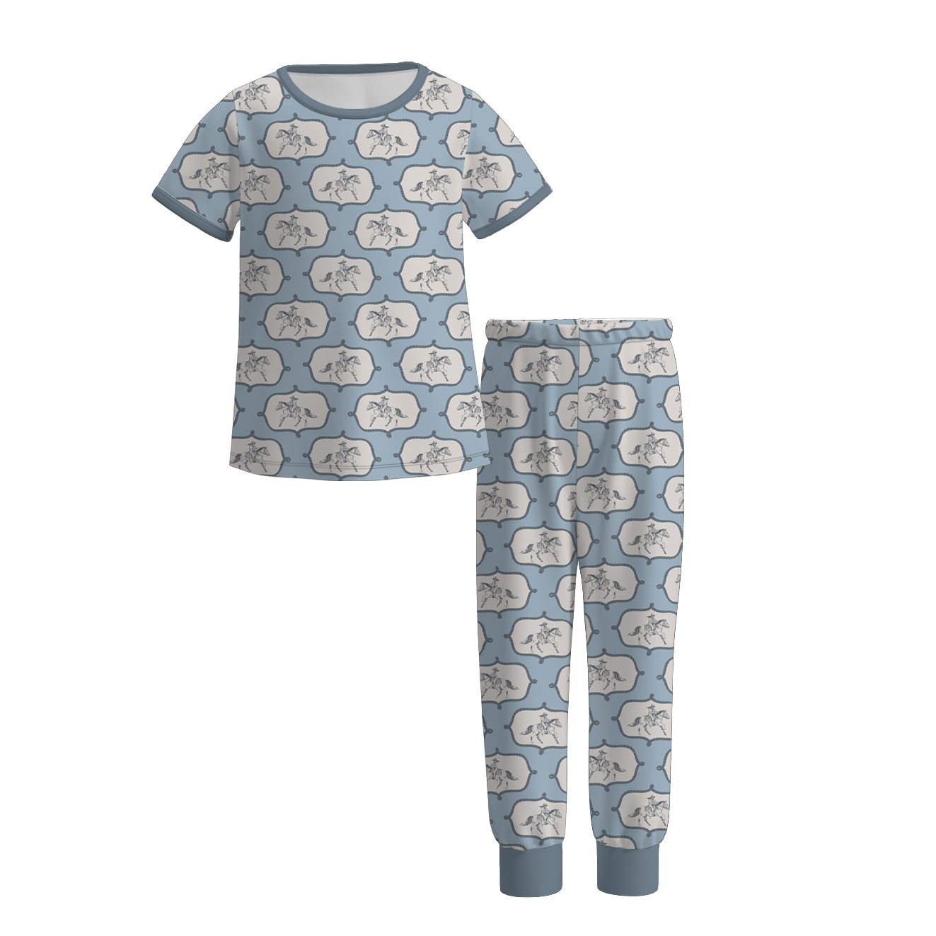 (Pre Order)Girls Spring&Summer Horse Print Dress&Pajamas
