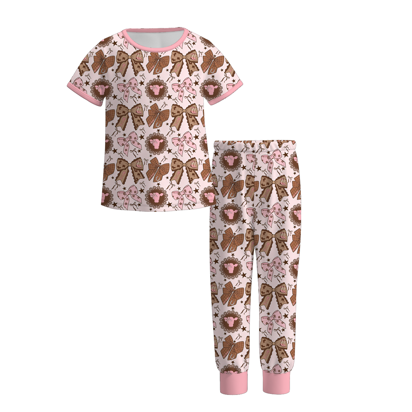 (Pre Order)Girls Spring&Summer Horse Print Dress&Pajamas