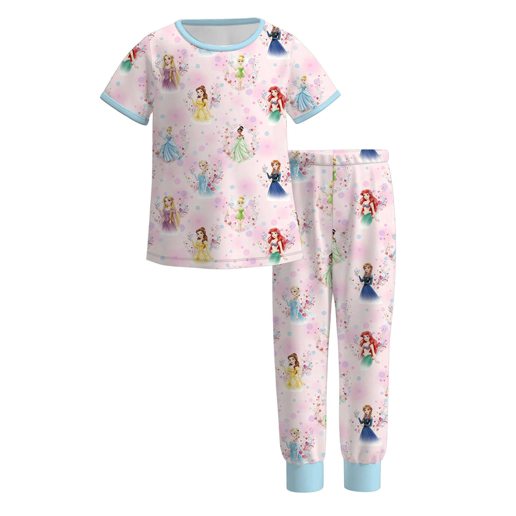 (Pre Order)Girls Spring&Summer Princess Print Dress&Pajamas