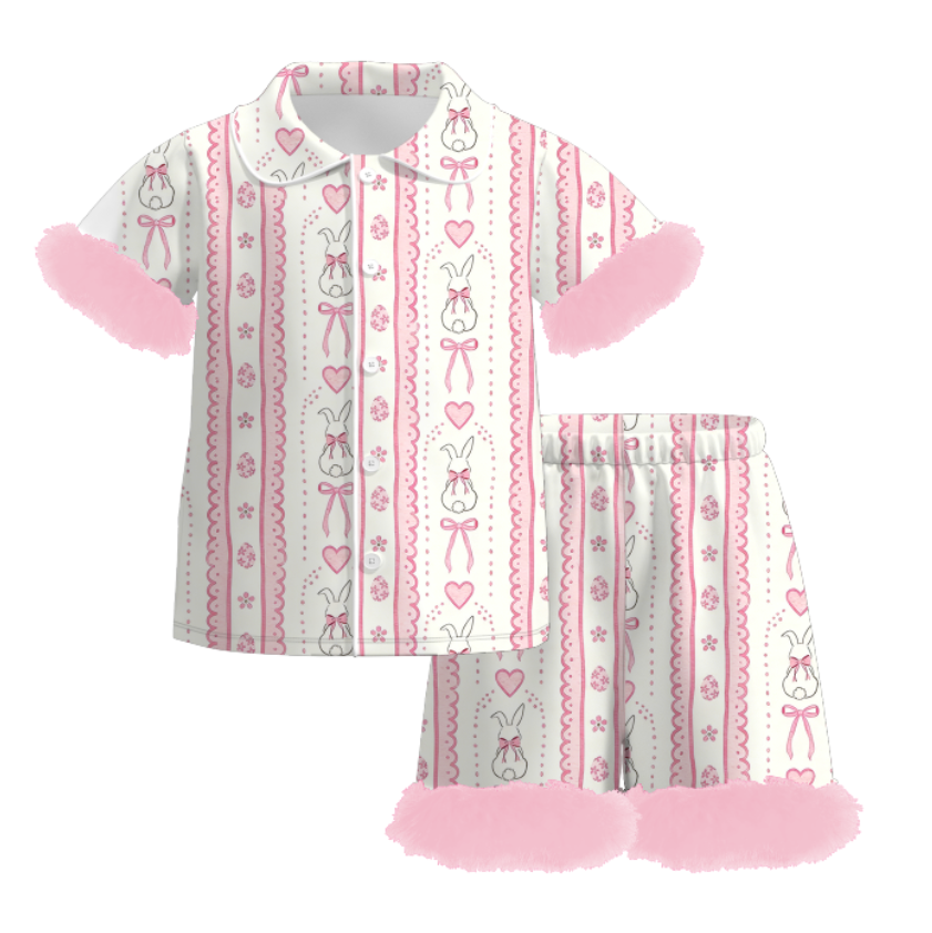 (Pre Order)Girls Easter Bunny Print Pajamas