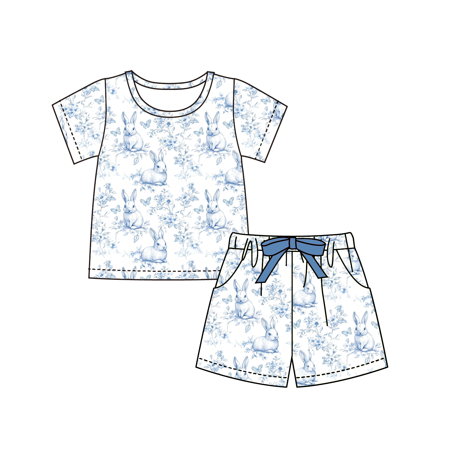 (Pre Order)Family Easter Bunny Print Pajamas