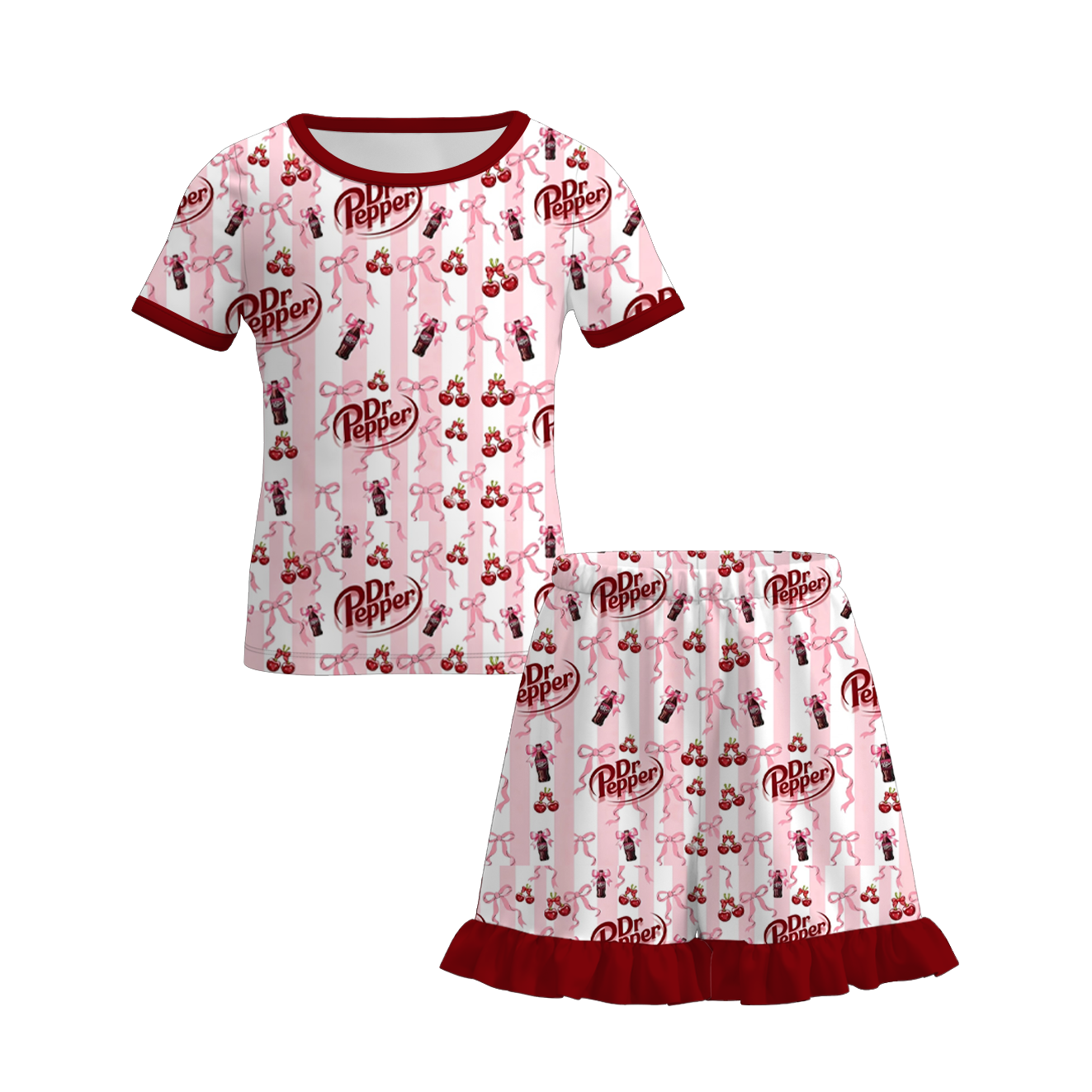 (Pre Order+Prepack Zone)Girls Summer Print Ruffled Shorts Set(Mix Size)
