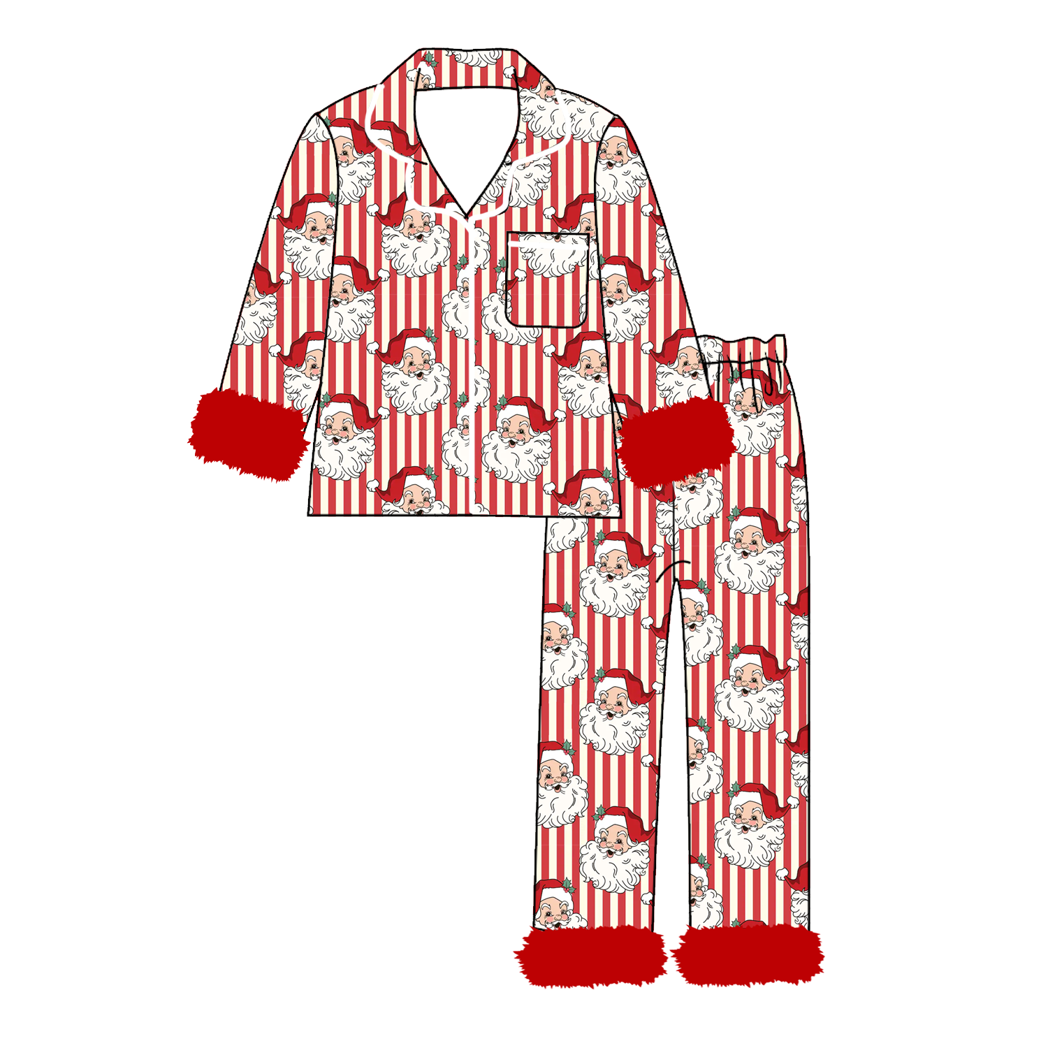 (Pre Order)Girls Christmas Print Pajamas
