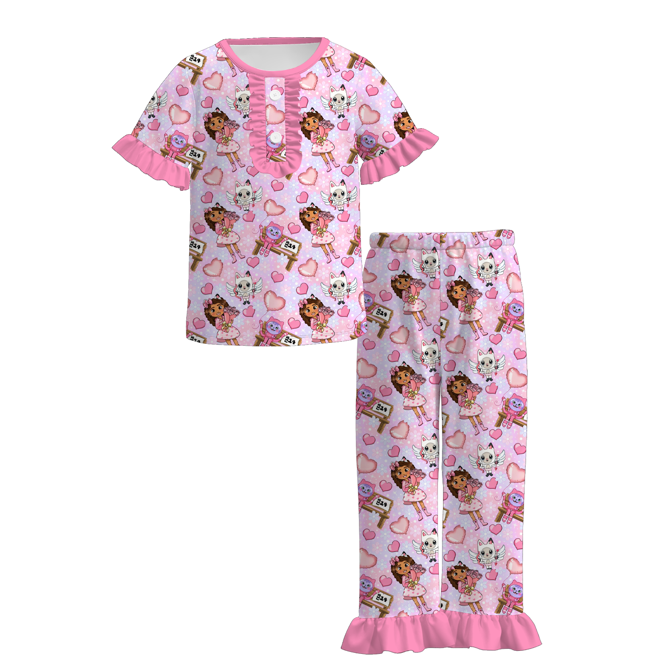 (Weekly Pre-Order)Girls Christmas Ruffle Pajamas(Ends 9.13)
