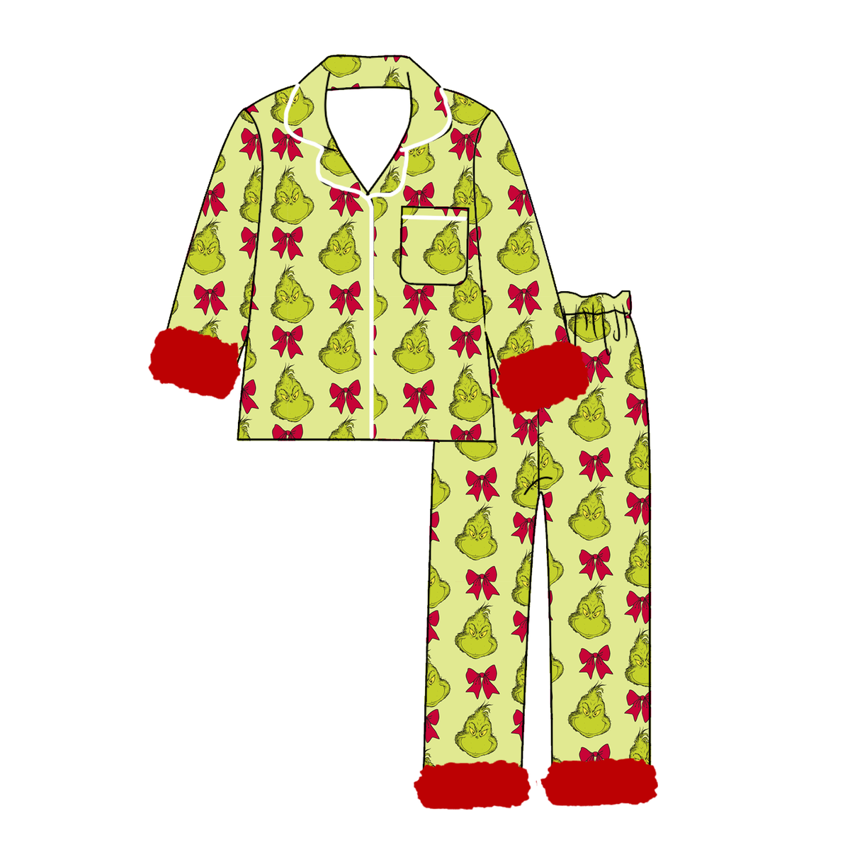 (Pre Order)Girls Christmas Print Pajamas