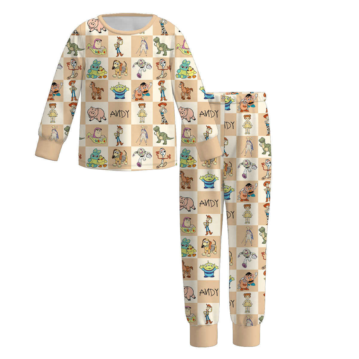 (Weekly Pre-Order)Siblings Cartoon Toy Print Dress,Pajamas&Top(Ends 10.6)