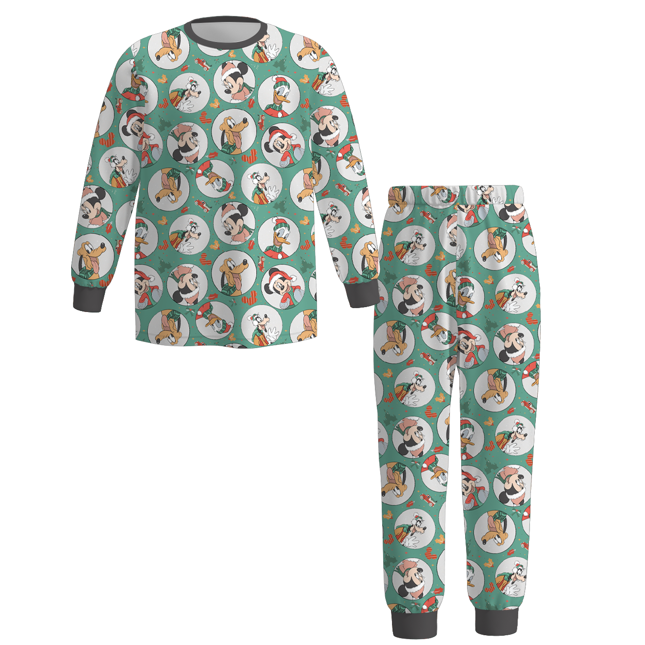 (Pre Order)Adults Unisex Christmas Cartoon Print Pajamas