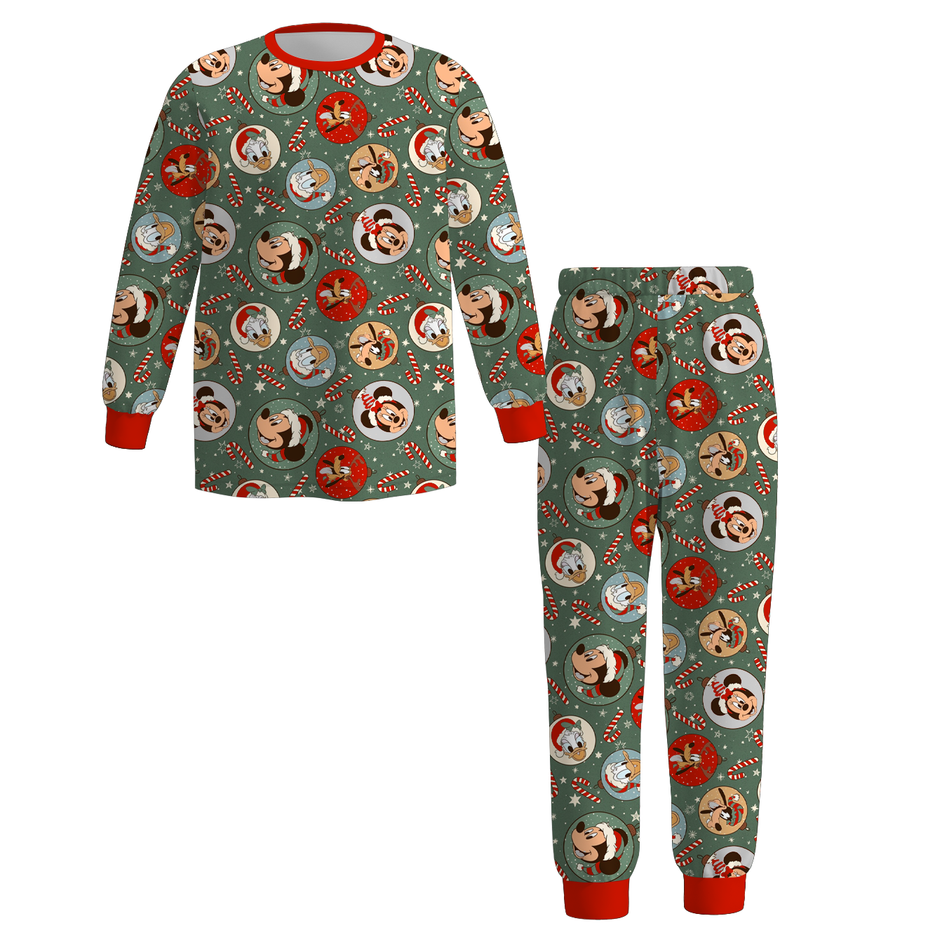 (Pre Order)Adults Unisex Christmas Cartoon Print Pajamas