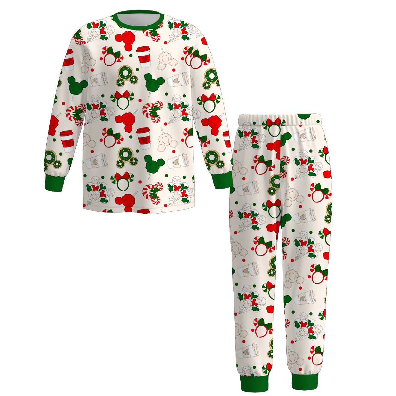 (Pre Order)Adults Unisex Christmas Cartoon Print Pajamas