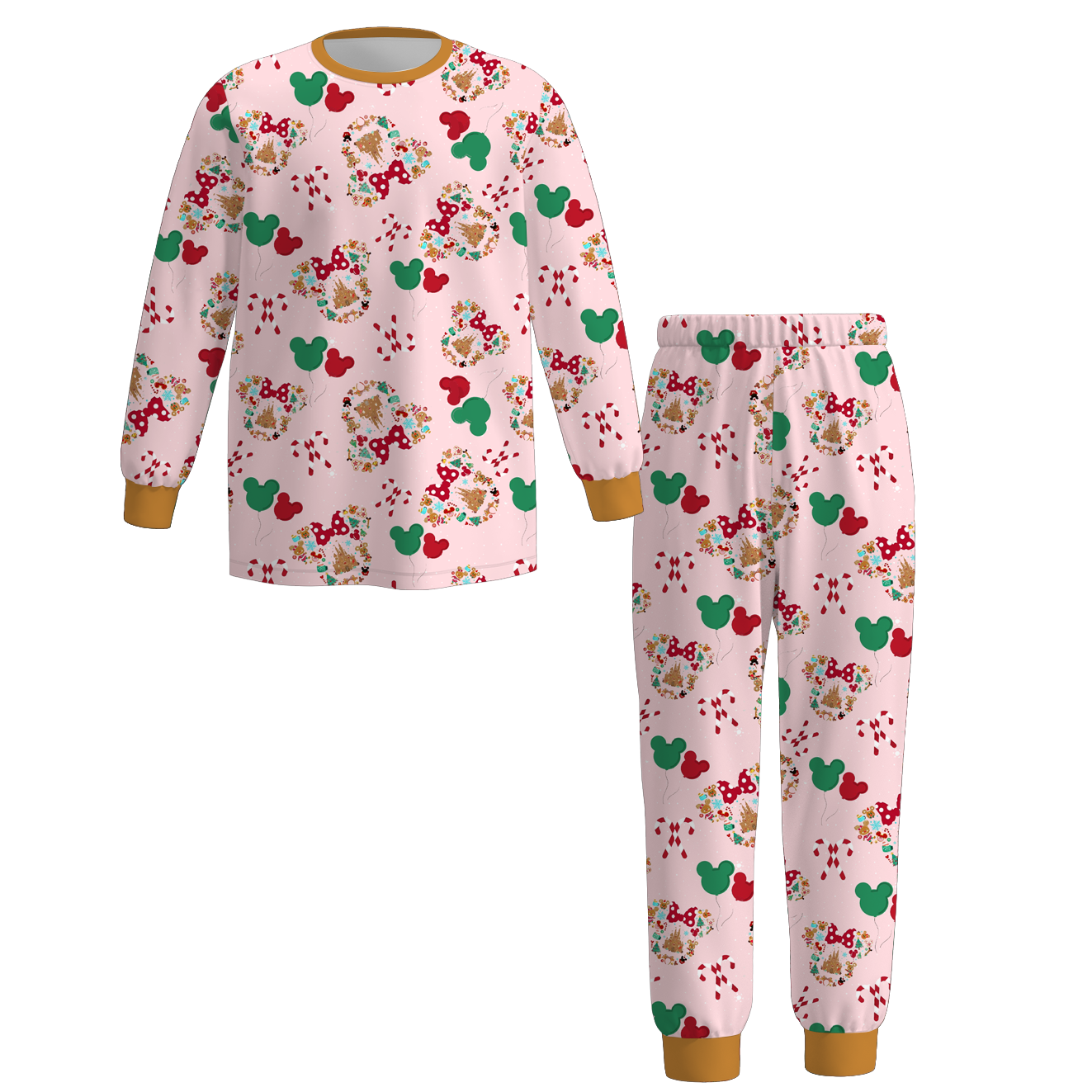 (Pre Order)Adults Unisex Christmas Cartoon Print Pajamas