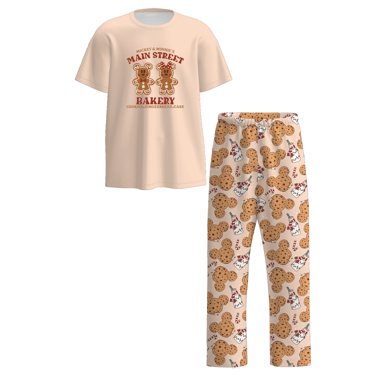 (Pre Order)Family Christmas Gingerbread Print Pajamas