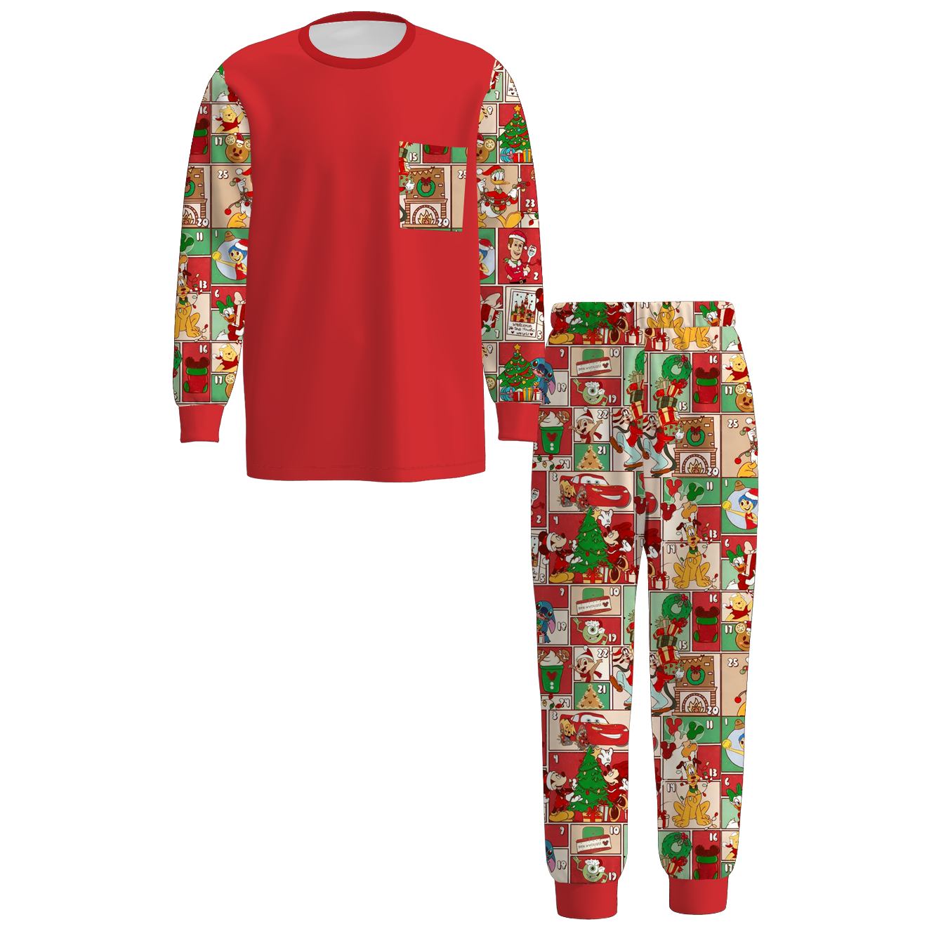(Pre Order)Family Christmas Cartoon Print Pajamas