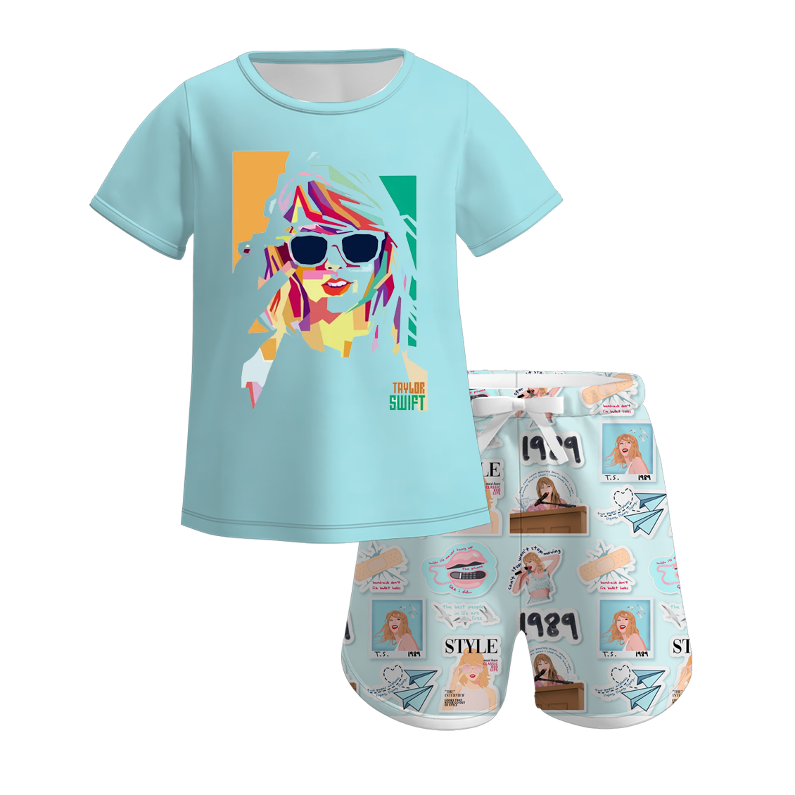 (Pre Order)TS Print Mommy and Me Short Set Pajamas