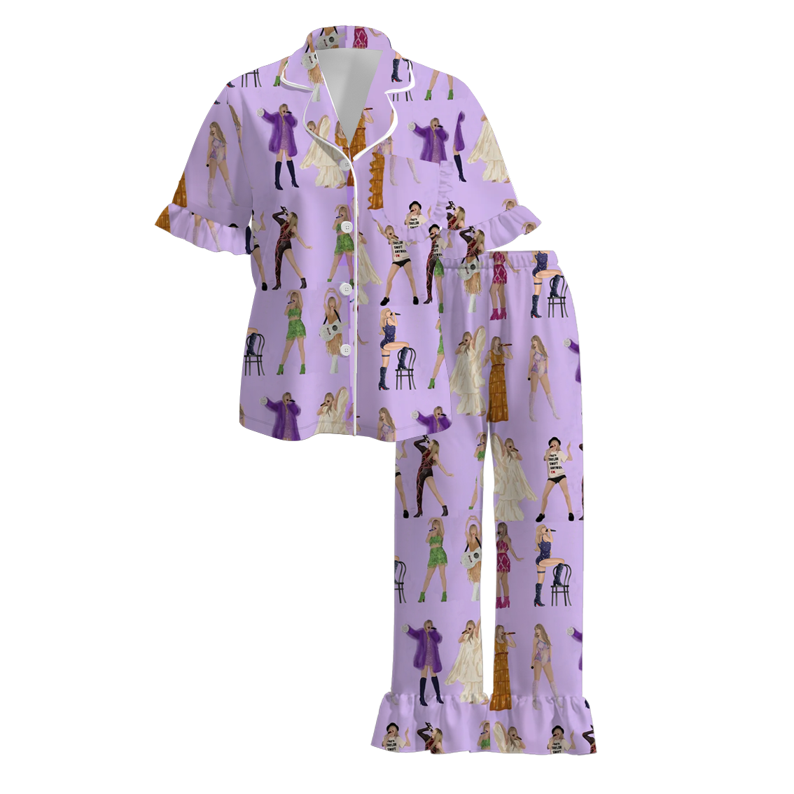 (Pre Order)Adults Spring and Summer TS Print Pajamas