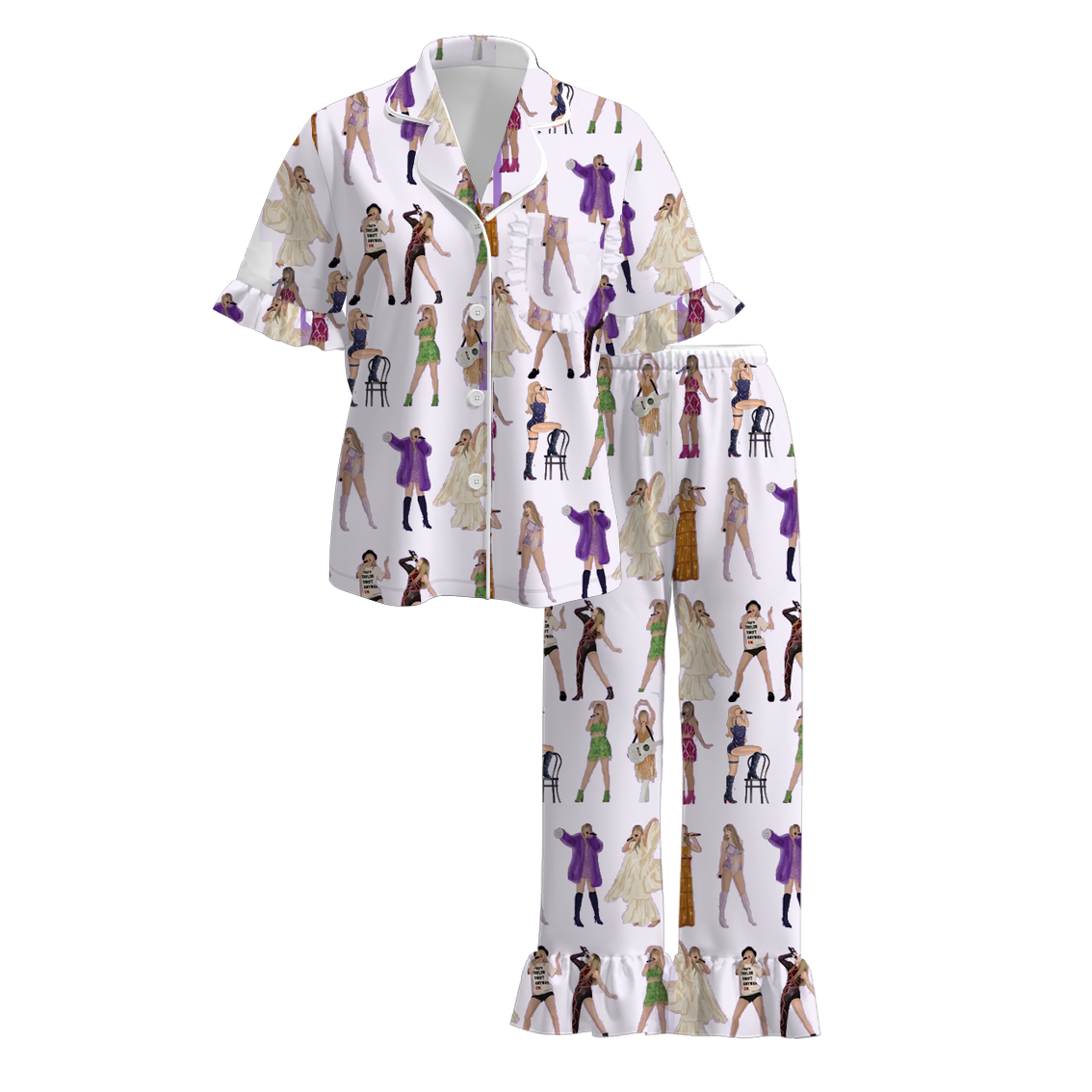 (Pre Order)Adults Spring and Summer TS Print Pajamas