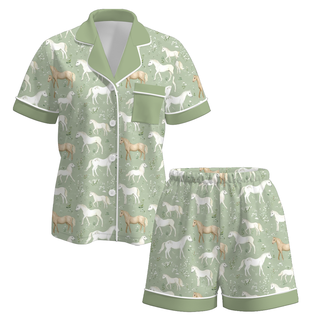 (Pre Order)Adults Spring and Summer Western Print Pajamas