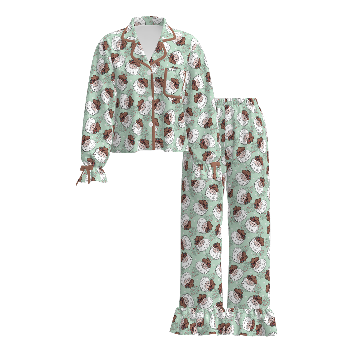 (Pre Order)Family Christmas Santa Claus Print Pajamas&Romper
