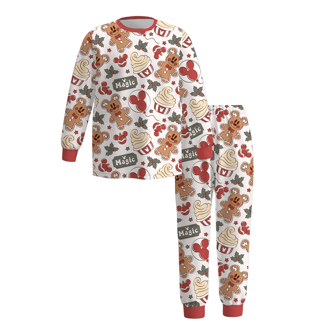 (Pre Order)Family Christmas Cartoon Print Pajamas&Pants