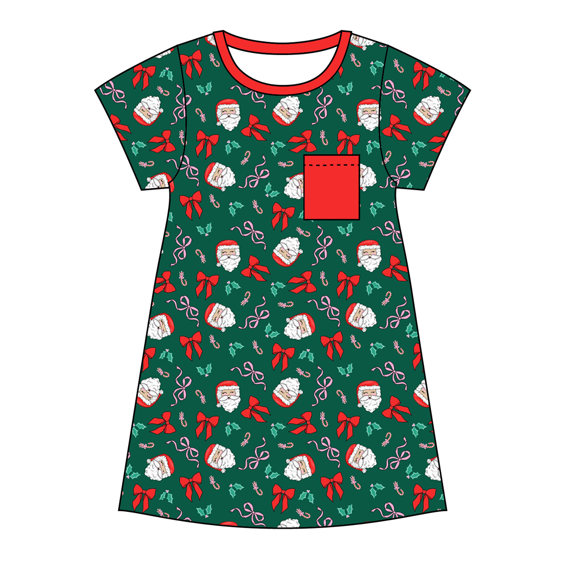 (Pre Order)Family Christmas Santa Claus Print Dress,Set,Pants&Romper