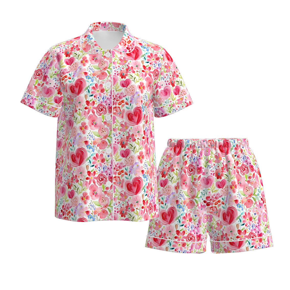 (Pre Order)Mommy and Me Valentine's Day Print Pajamas