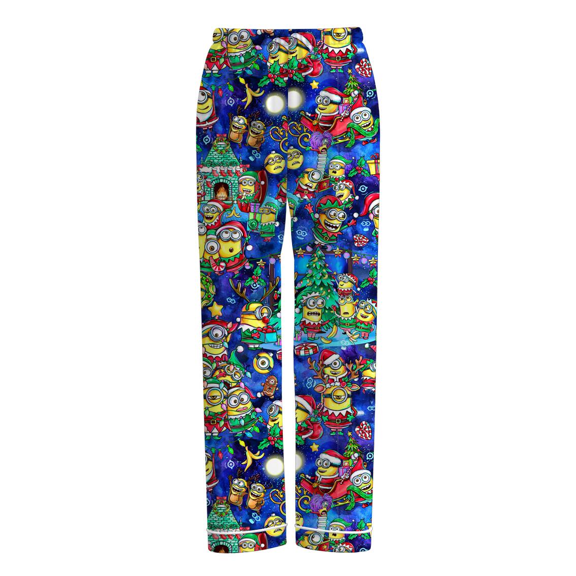 (Pre Order)Family Christmas Cartoon Print Dress,Pajamas&Pants