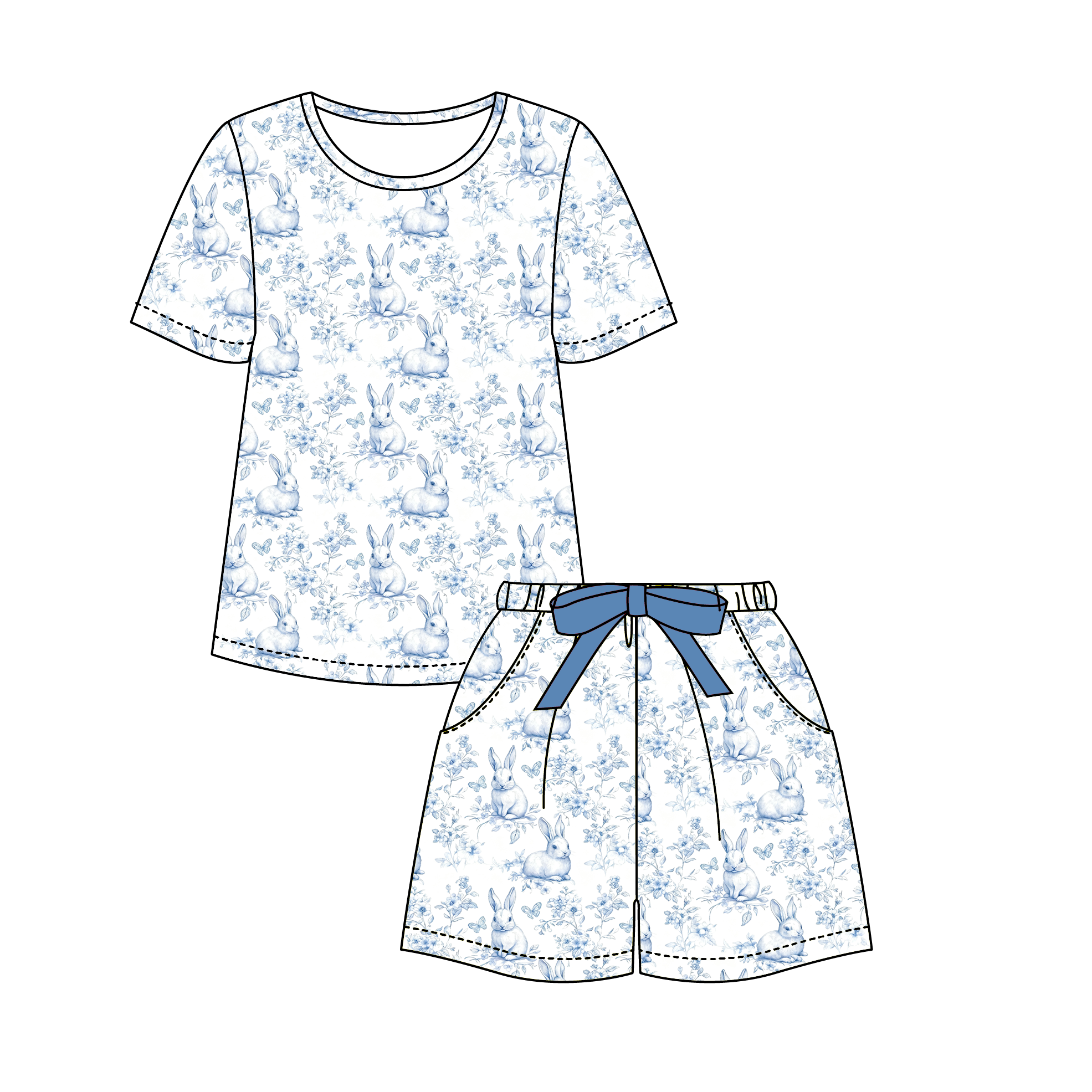(Pre Order)Family Easter Bunny Print Pajamas