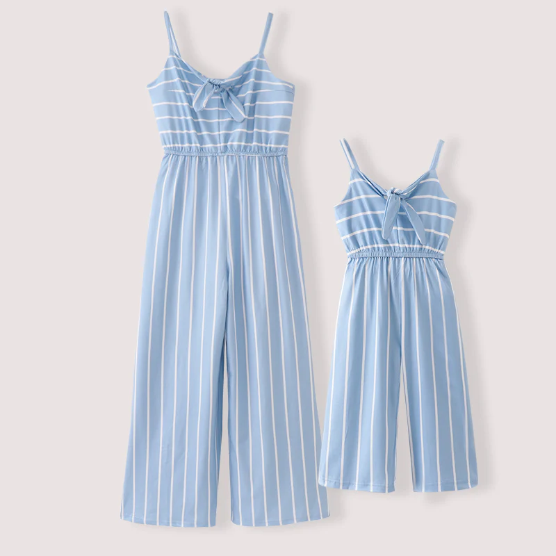 (Pre Order)Mommy and Me Spring&Summer Colorful Striped Slip Jumpsuit