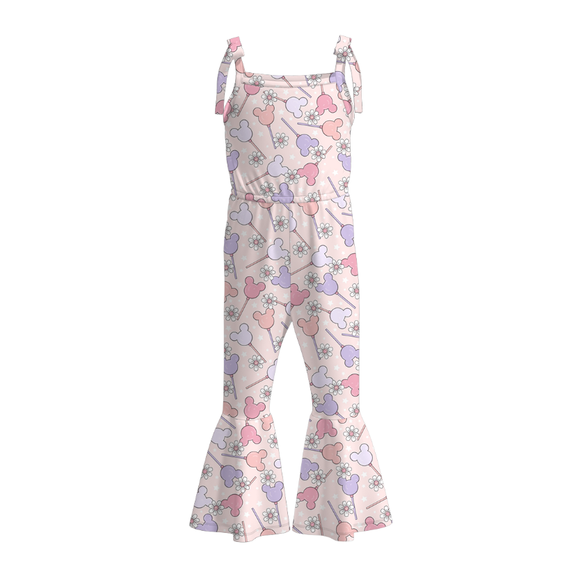 (Pre Order)Girls Character Print Jumpsuit