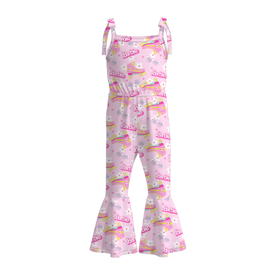 (Pre Order)Girls Character Print Jumpsuit