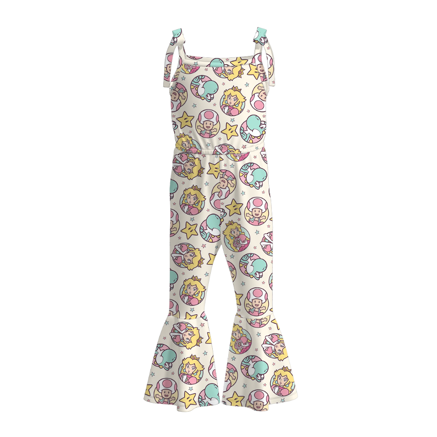 (Pre Order)Girls Character Print Jumpsuit