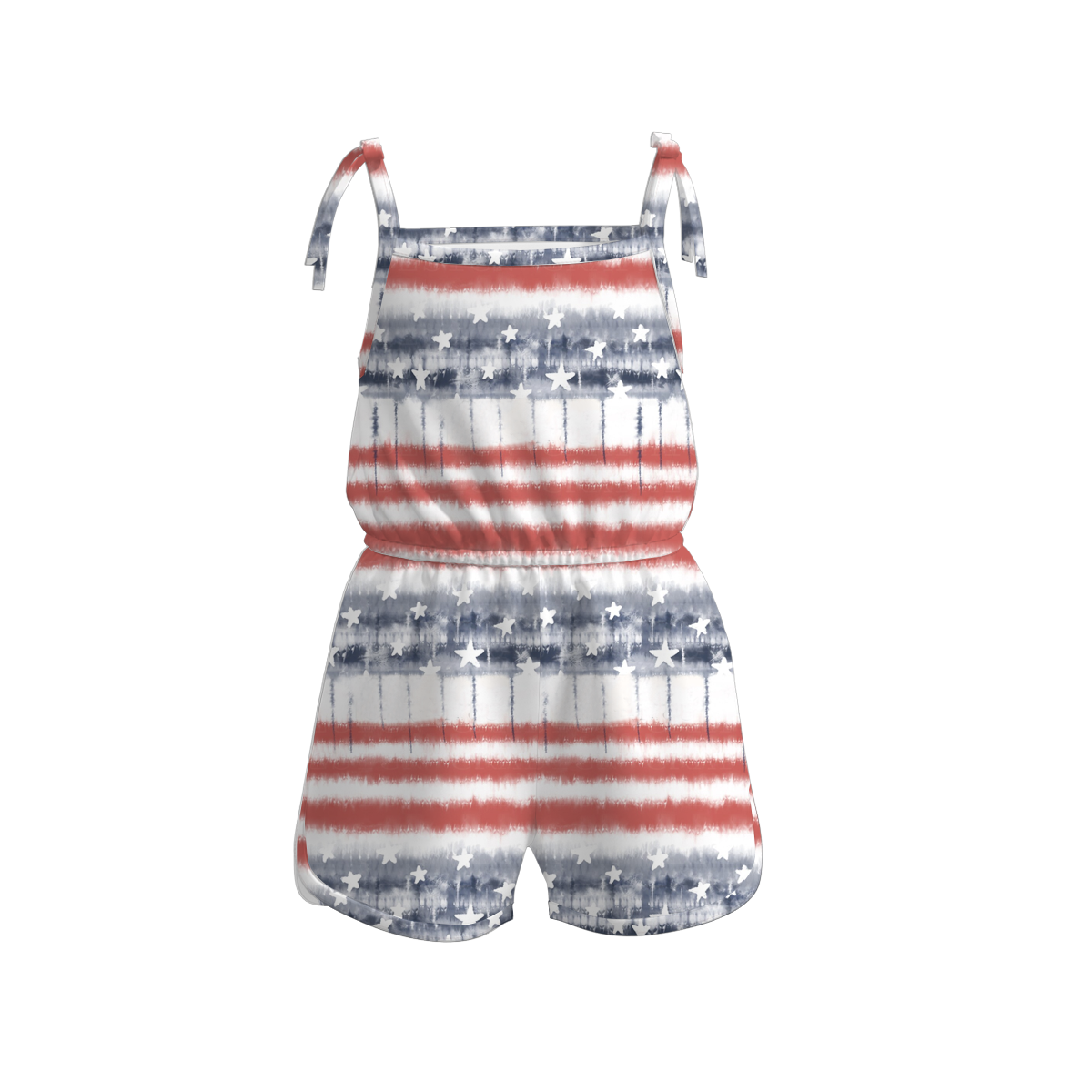 (Pre Order)Patriotic Print Strap Jumpsuit