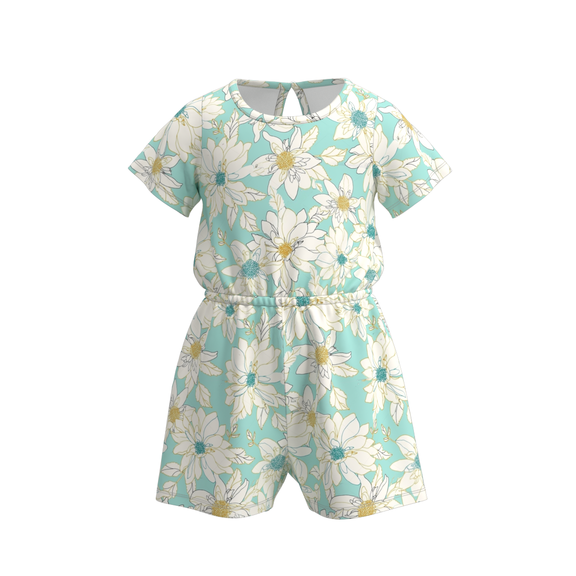 (Pre Order)Summer Girls Floral Print Jumpsuit