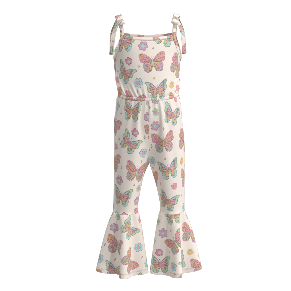 (Pre Order)Summer Girls Floral TS Print Jumpsuit