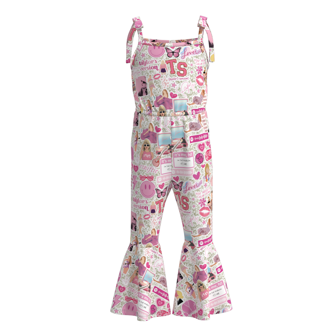 (Pre Order)Summer Girls Floral TS Print Jumpsuit