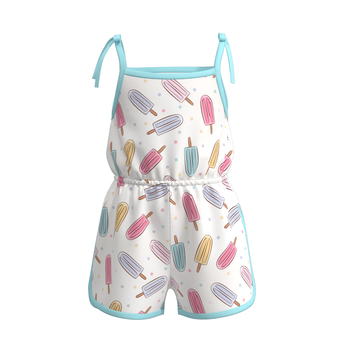 (Pre Order)Girls Summer Ice Cream Print Jumpsuit