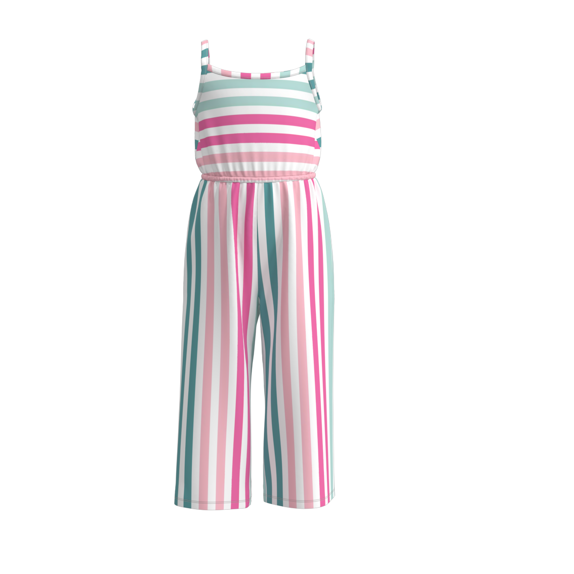 (Pre Order)Mommy and Me Stripes Floral Print Jumpsuit