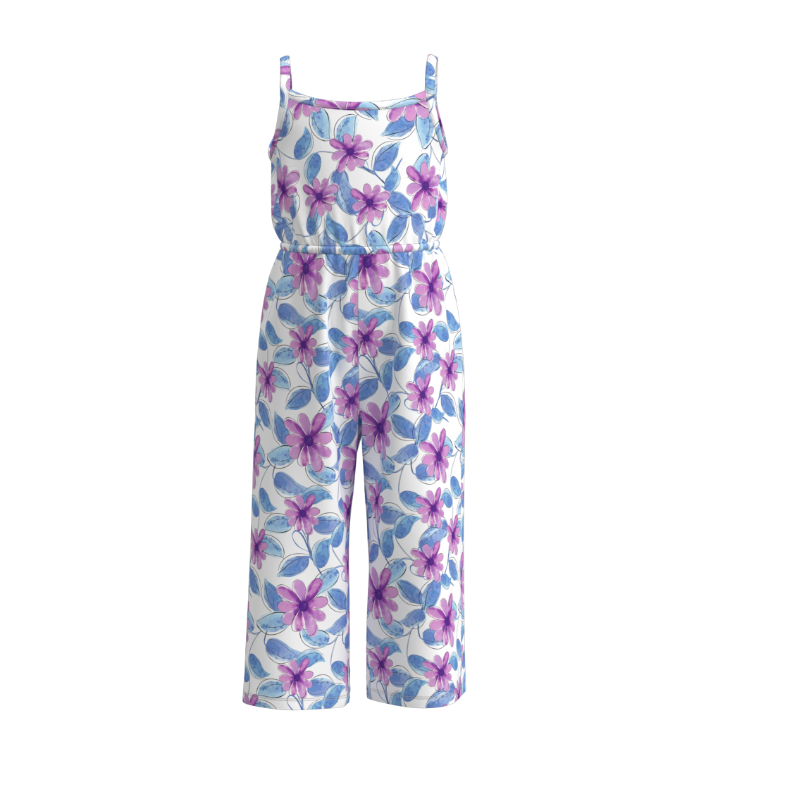 (Pre Order)Mommy and Me Stripes Floral Print Jumpsuit