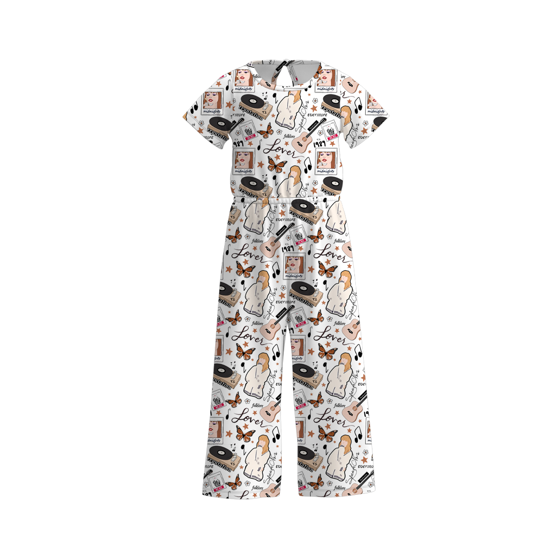 (Pre Order)Girls Summer TS Print Jumpsuit
