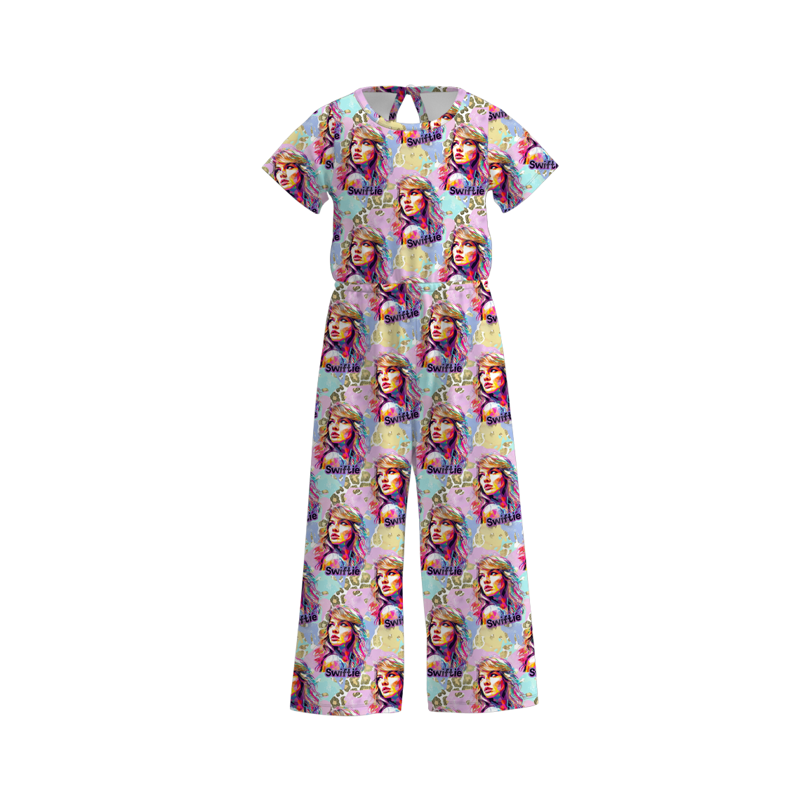 (Pre Order)Girls Summer TS Print Jumpsuit
